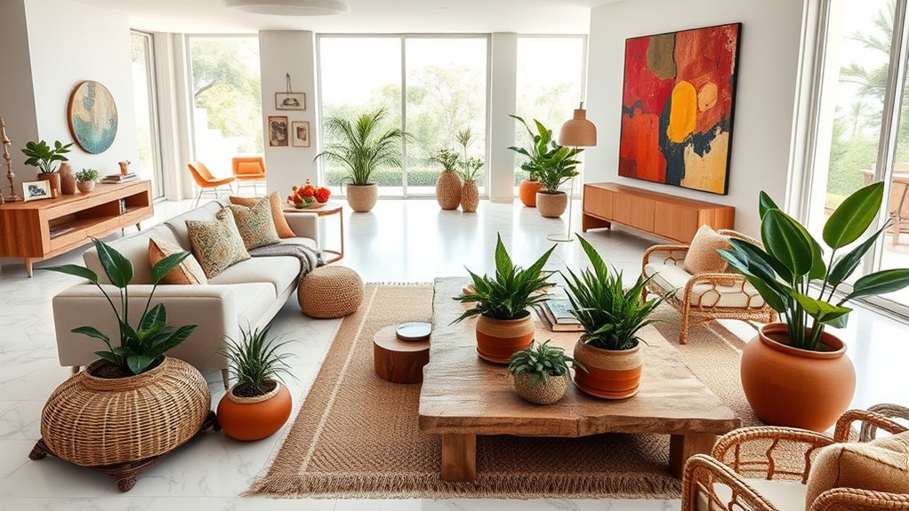 contemporary boho interior style