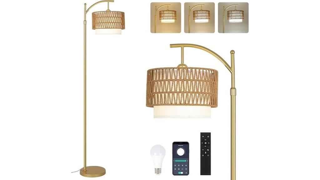 contemporary rattan fabric lamp