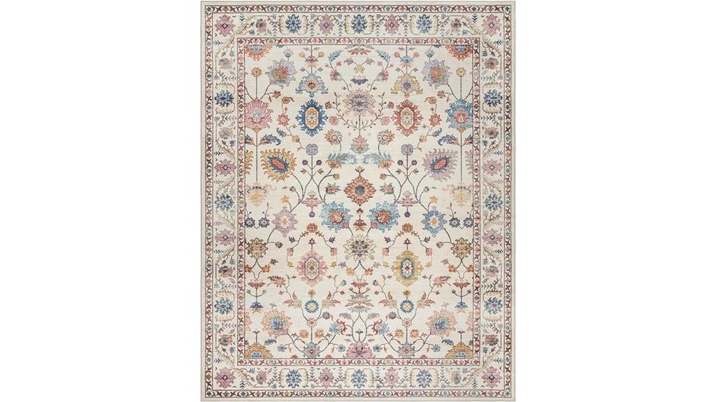 cream multi pattern rug
