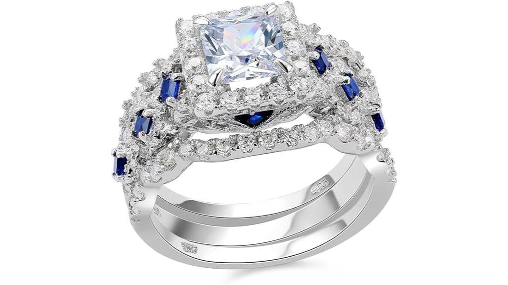 cz sterling silver set