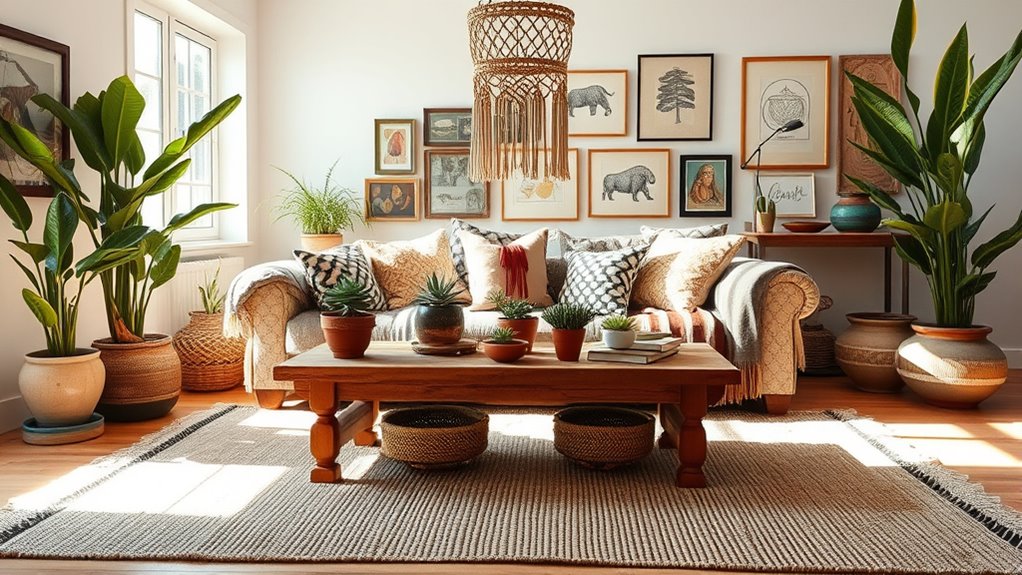 eclectic layered boho decor