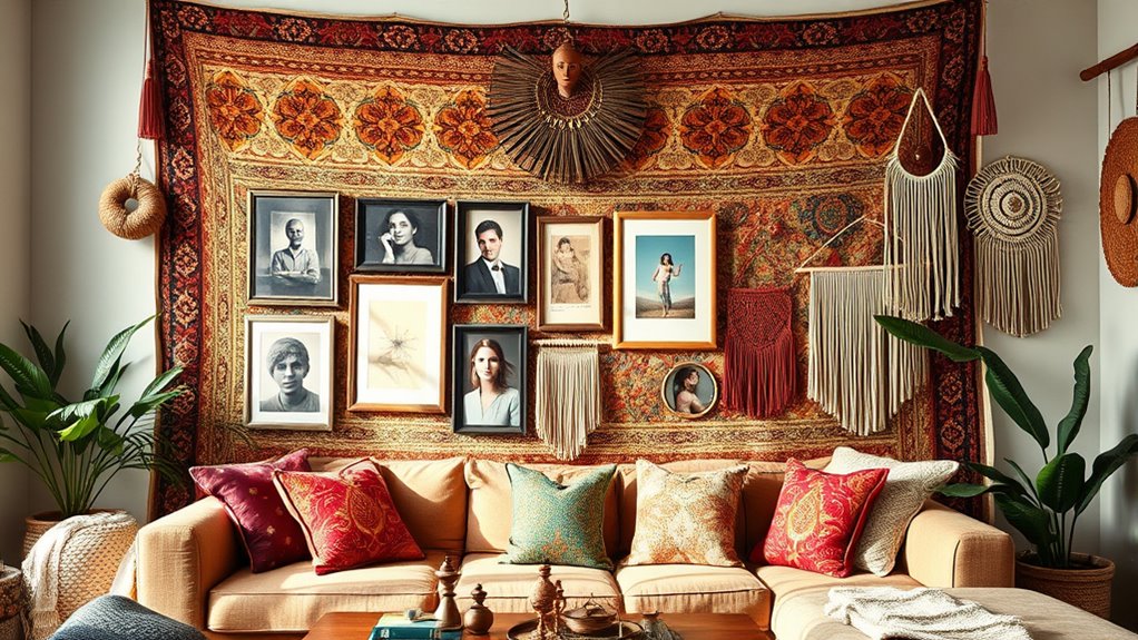 eclectic textured colorful layering