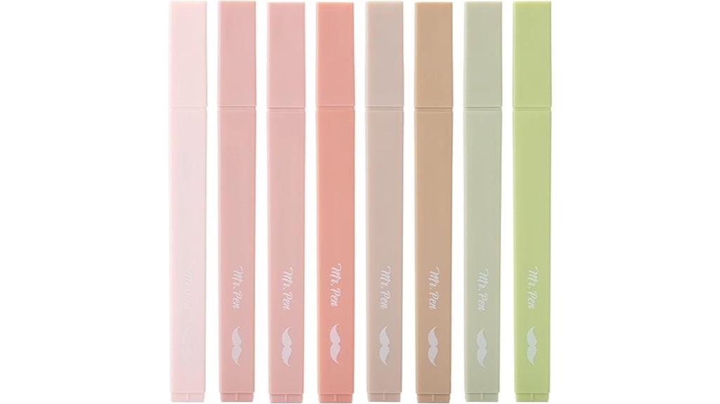 eight piece chisel tip highlighters