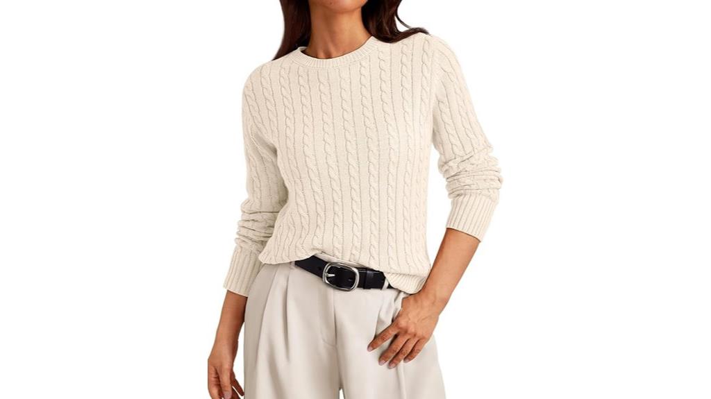 elegant cable knit sweater