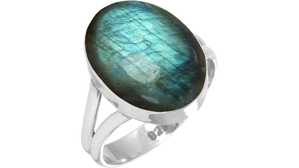 elegant gemstone silver ring
