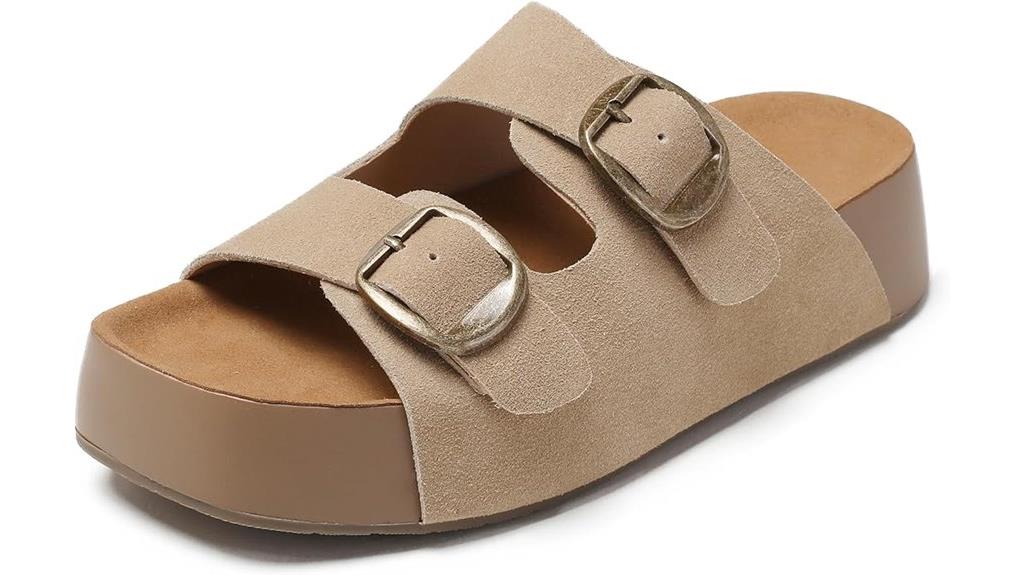 elegant leather platform sandals
