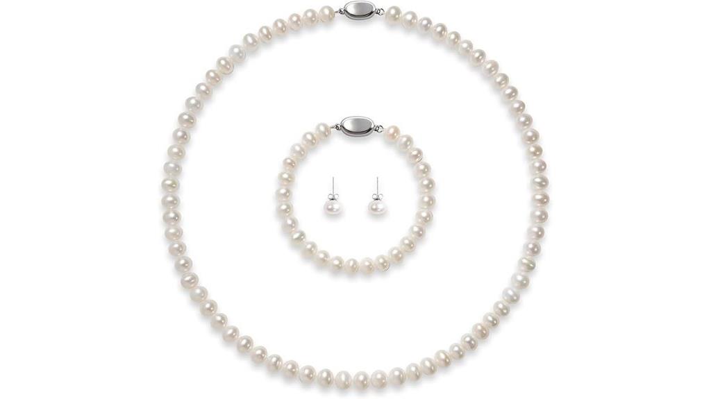 elegant pearl jewelry set