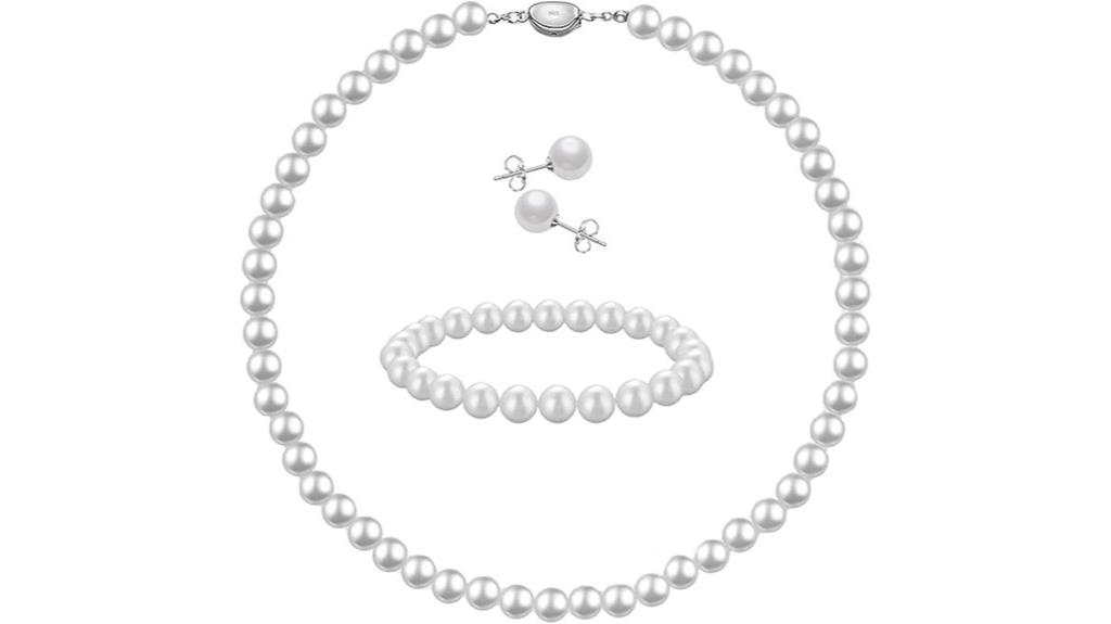 elegant pearl necklace set