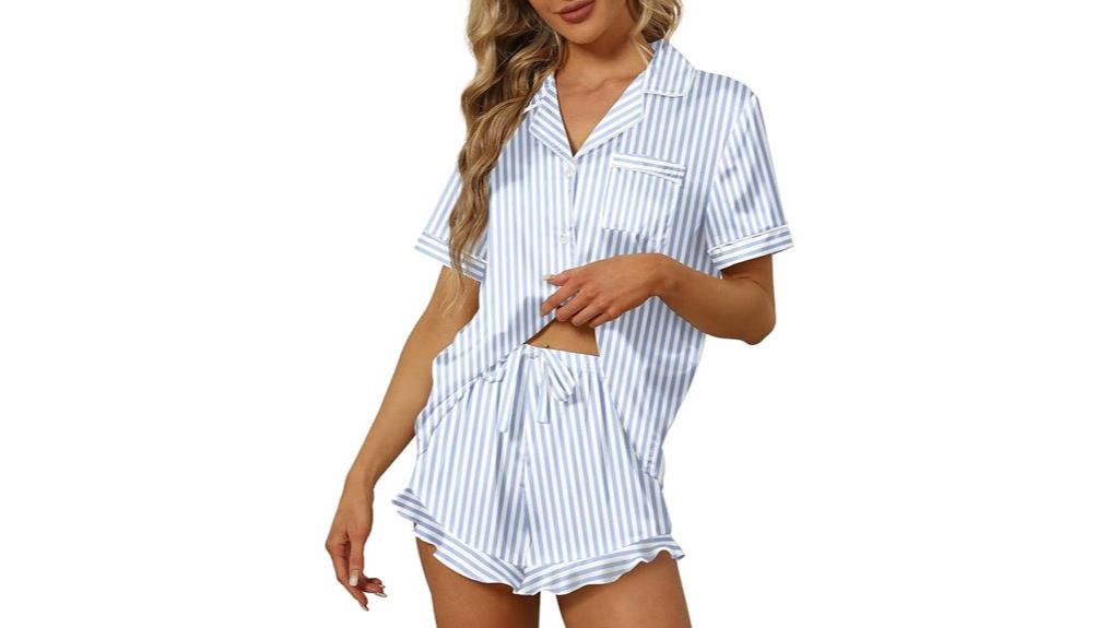 elegant satin pajama set