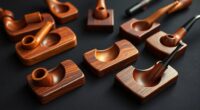elegant wooden pipe holders