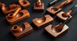 elegant wooden pipe holders