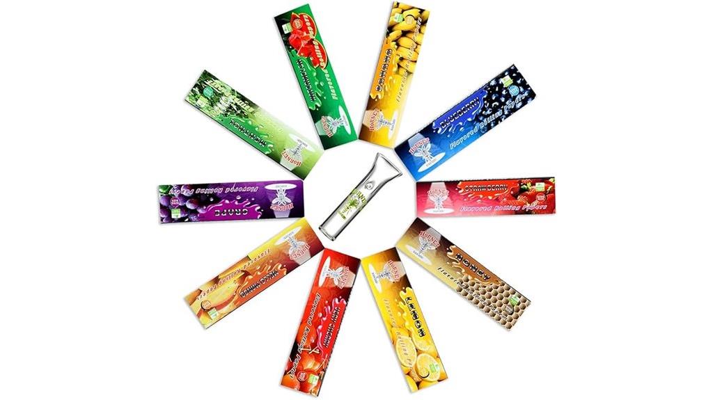 flavored papers with glass