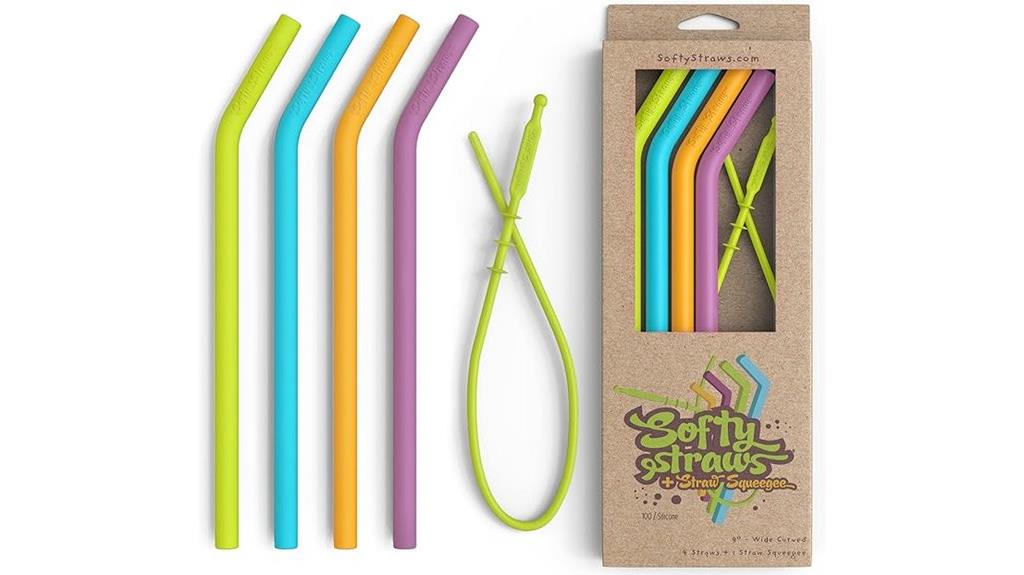 flexible silicone kids straws
