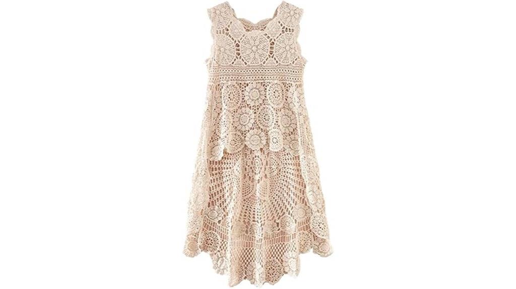 floral crochet high low cover