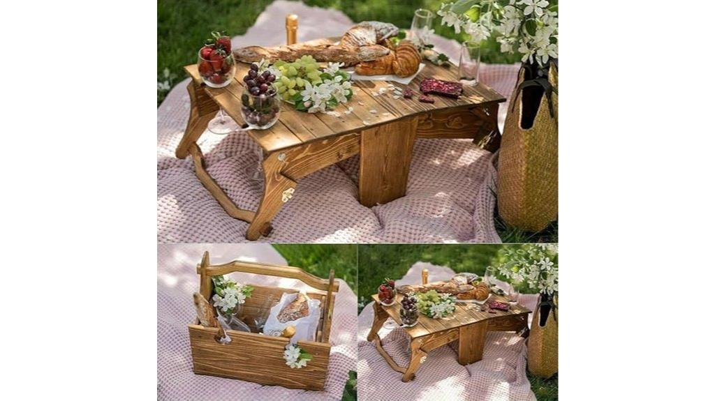 foldable wooden picnic table