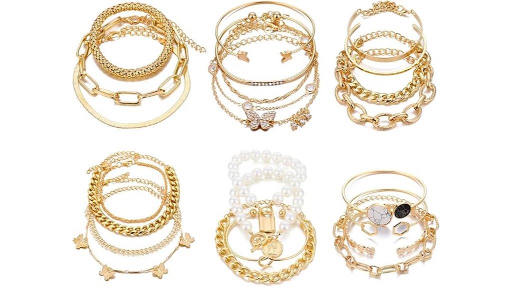 gold chain bracelets set