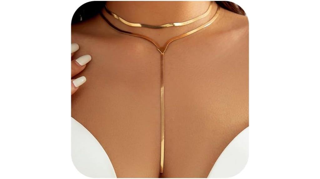 gold layered choker