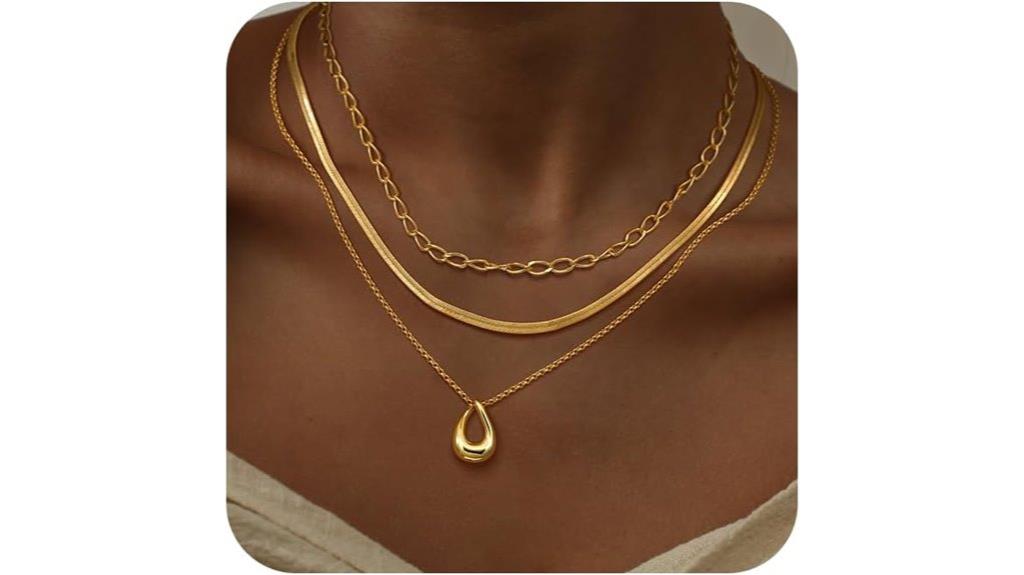 gold layered necklace set