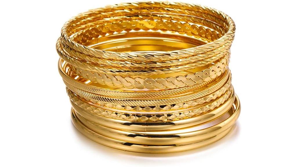 gold multi layer bangle set