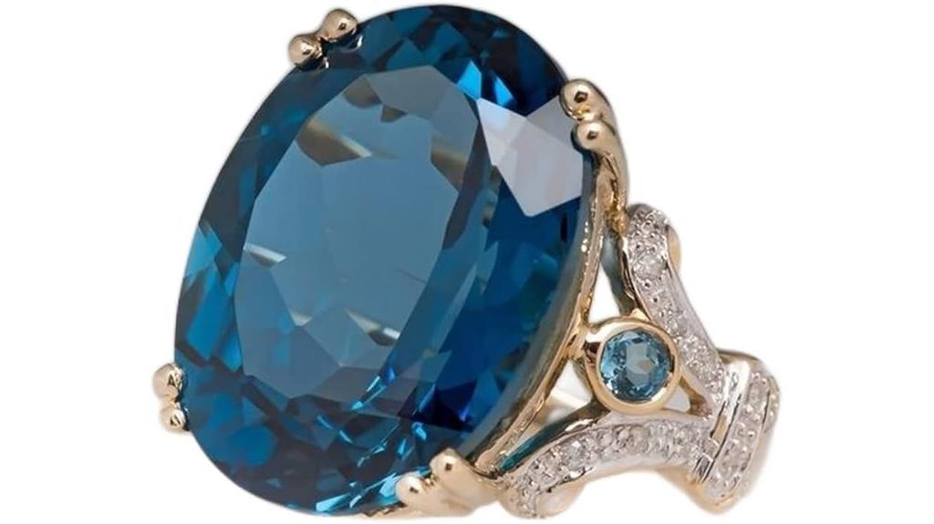 gold peacock blue topaz