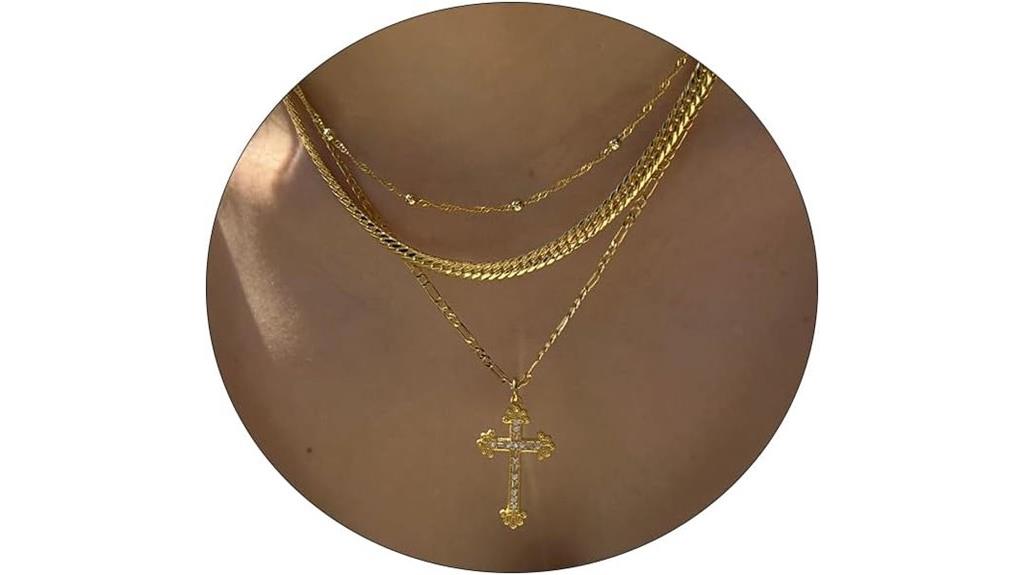 gold plated heart cross