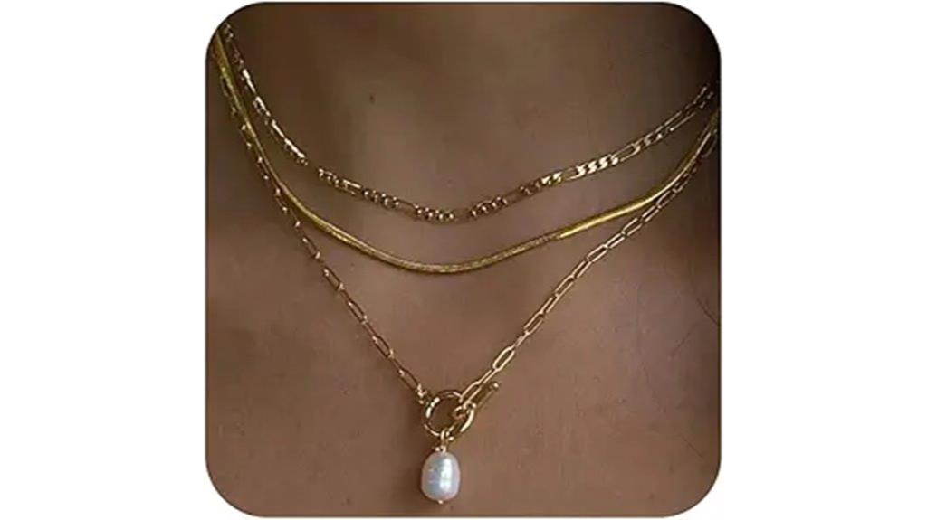 gold silver layered necklaces