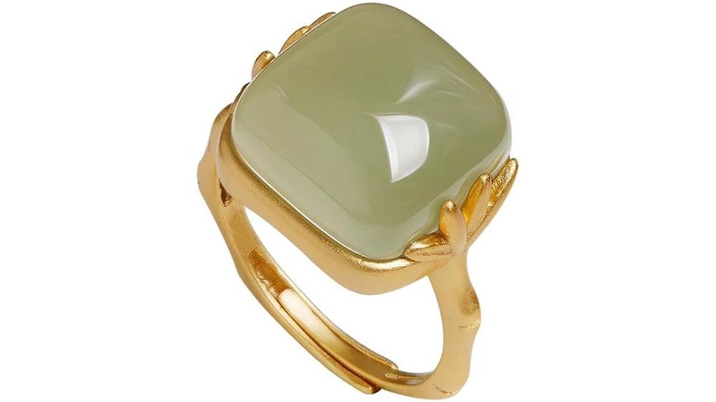 green bamboo jade ring