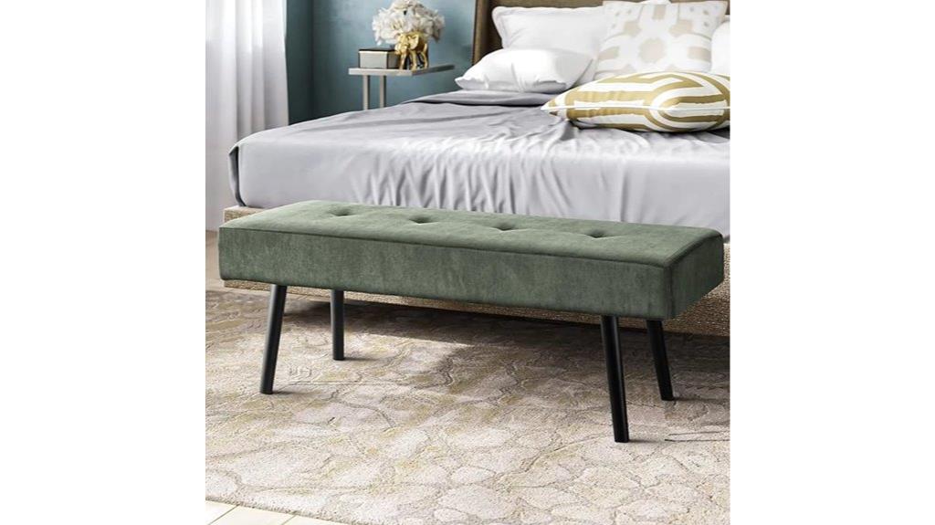 green modern padded ottoman