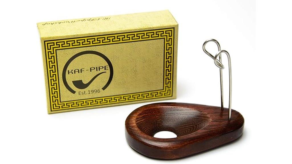 handcrafted wooden pipe holder