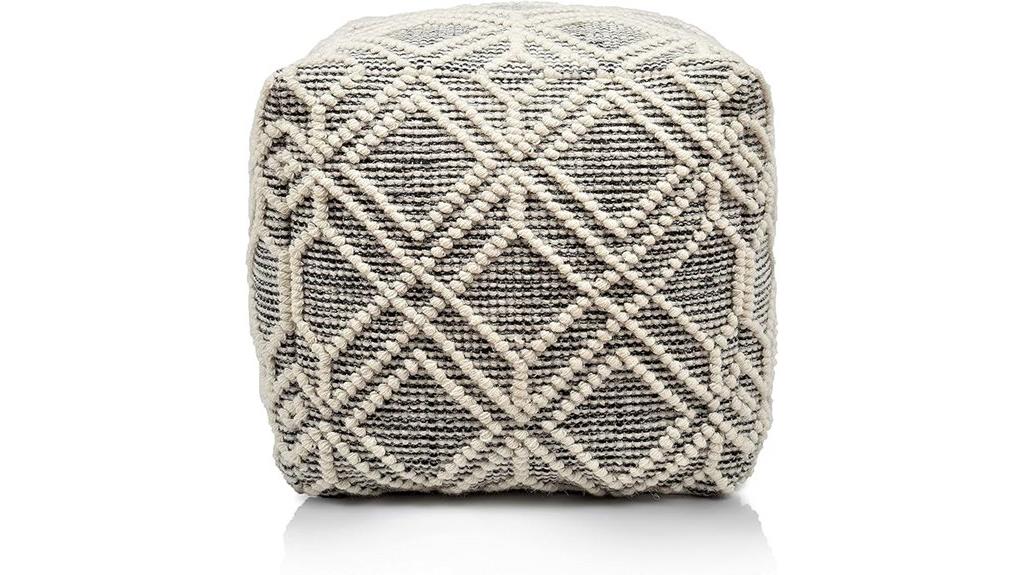 handmade wool cotton pouf