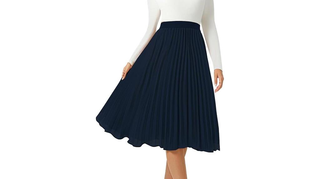 high waist pleated midi
