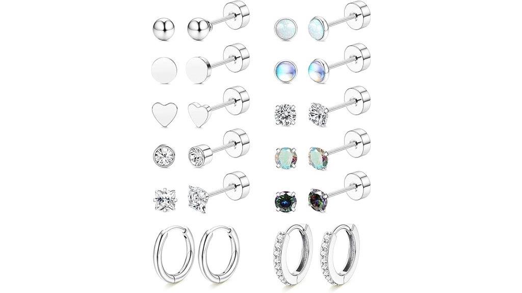 hypoallergenic flat back earrings