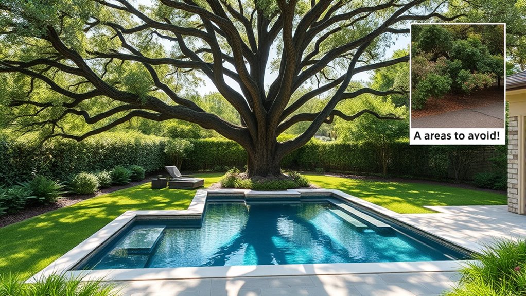 ideal outdoor pool placement