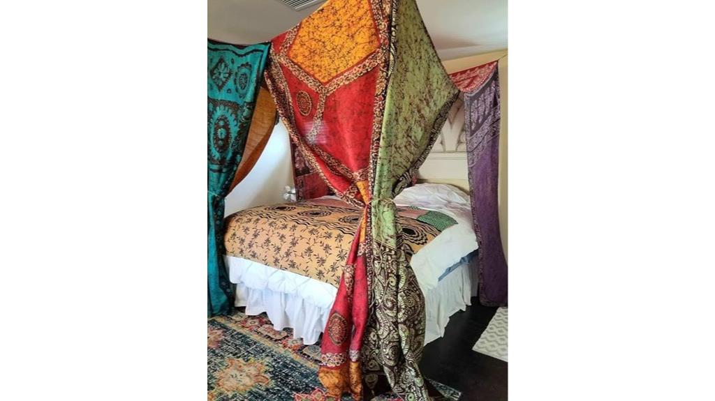 indian silk sari bed canopy