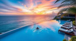 infinity pool with view