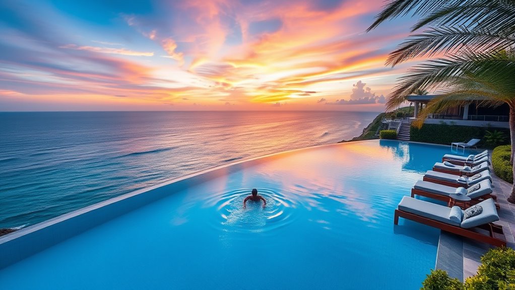 infinity pool with view
