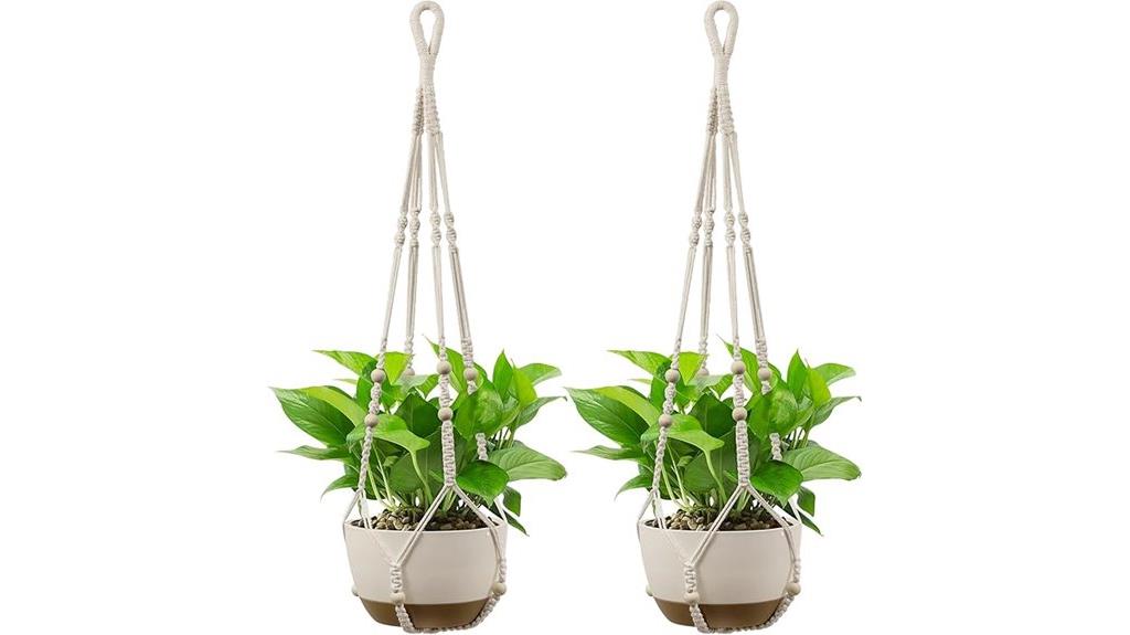 ivory macrame plant hangers