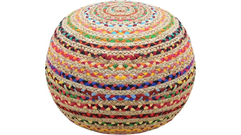 jute chindi cotton ottoman