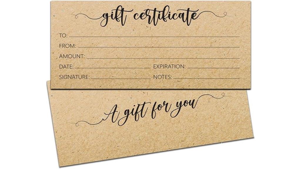 kraft business gift vouchers