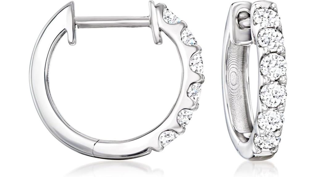 lab grown silver hoop earrings