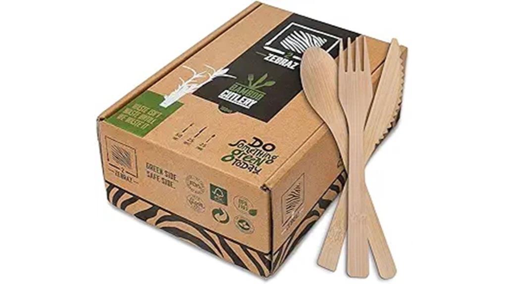 large bamboo cutlery set