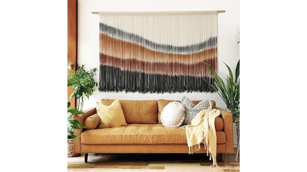 large fiber macrame wall hanging