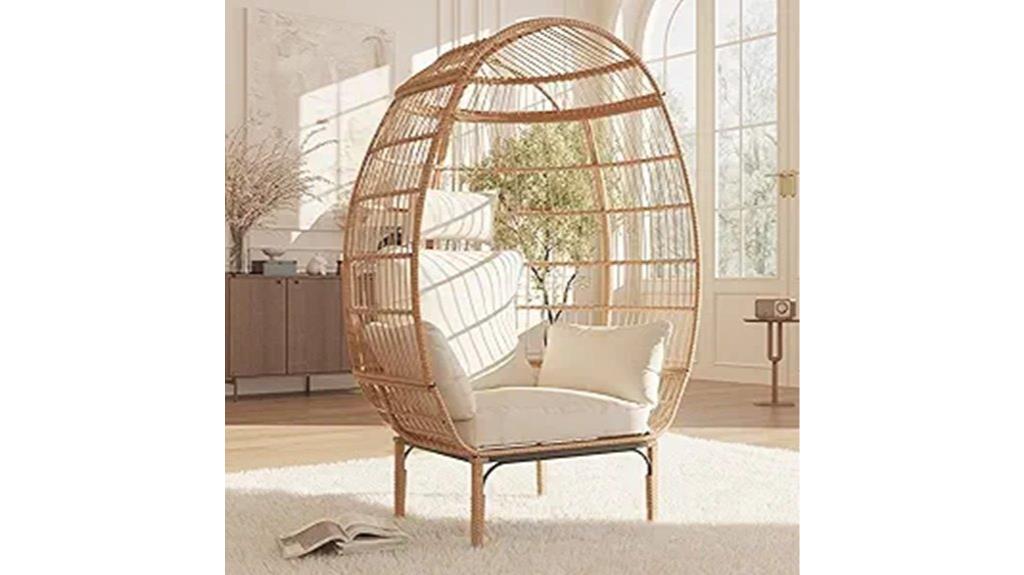 large wicker egg chair
