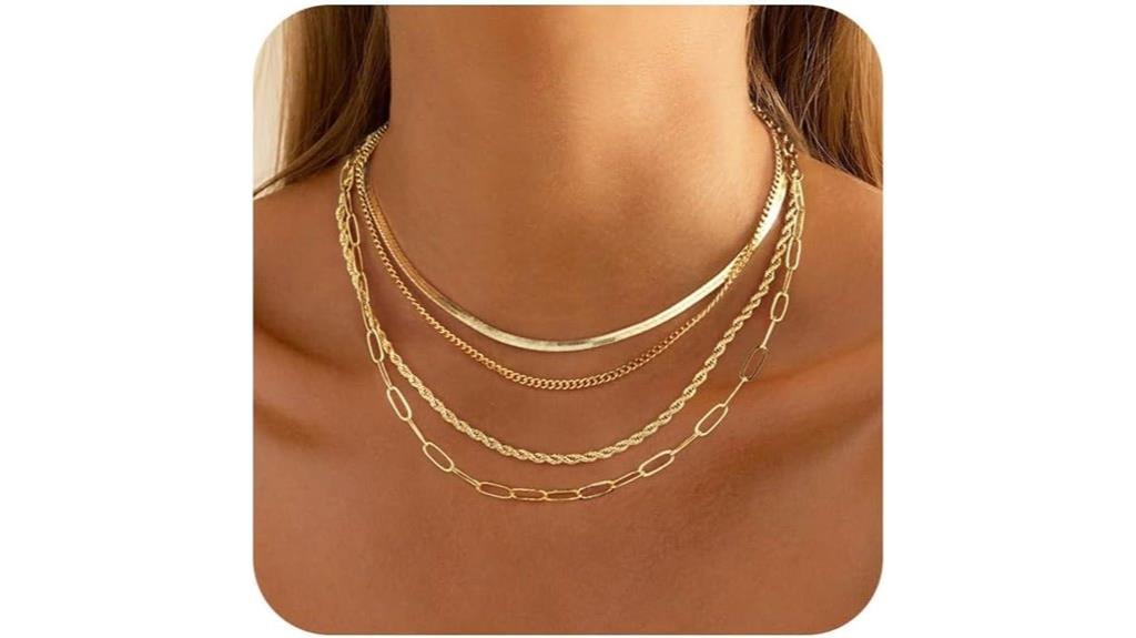layered gold silver necklaces