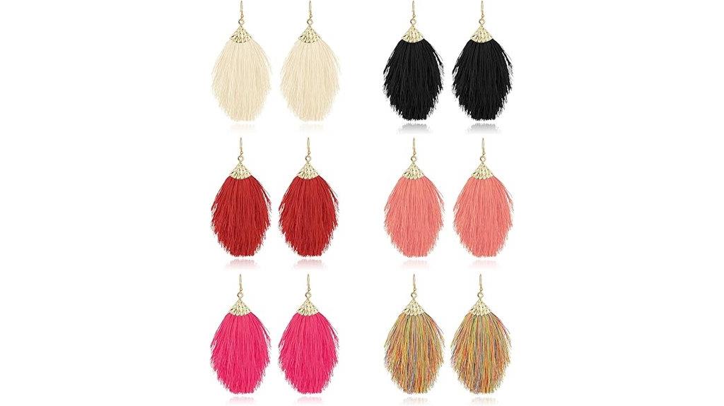 layered tassel earrings
