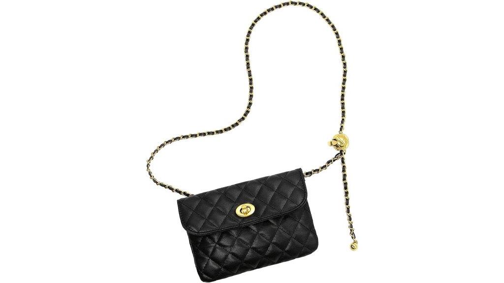 leather chain belt bag
