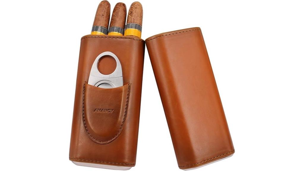 leather cigar case set