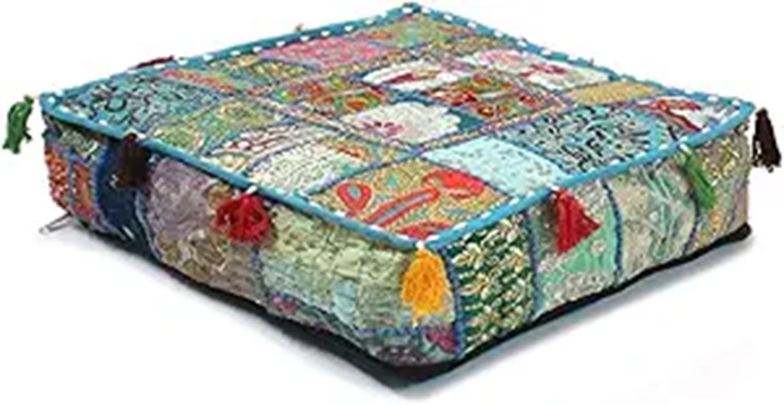 light blue bohemian pillow