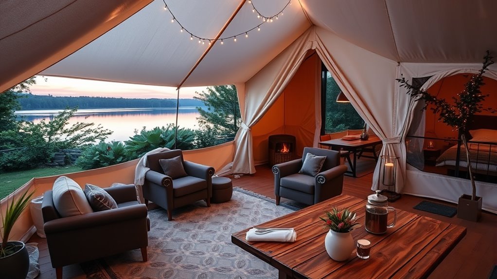 luxury outdoor camping amenities