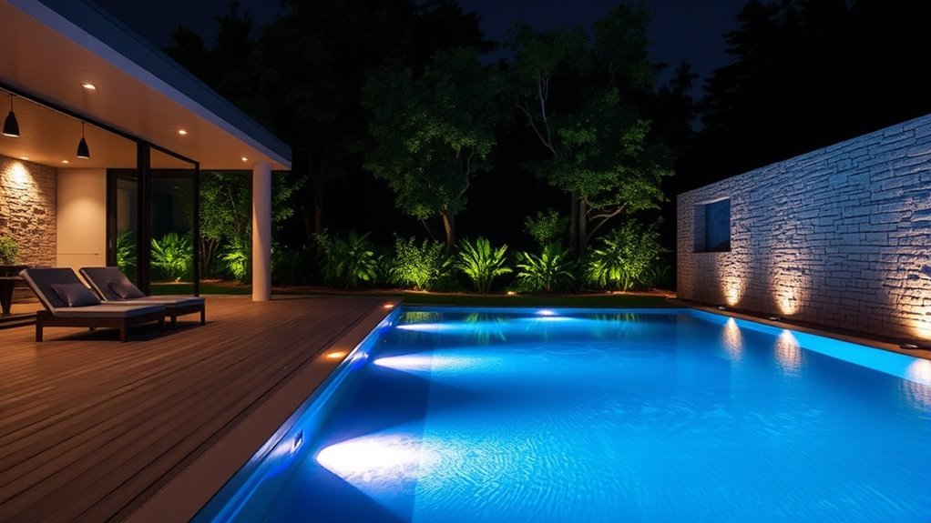 magical nocturnal pool lighting